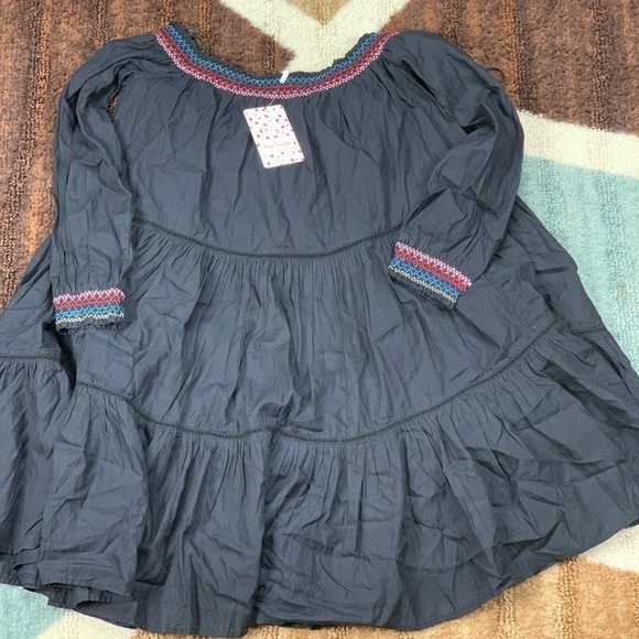 FREE People Embroidered‎ Floral Black boho dress - Picture 7 of 8